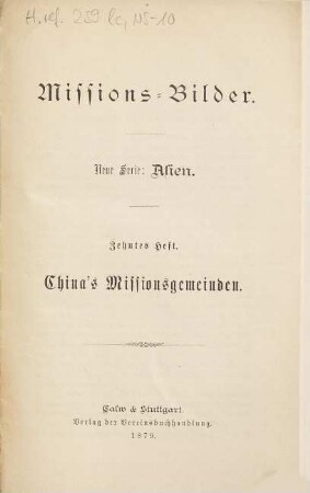 Missions-Bilder. 10. 1879