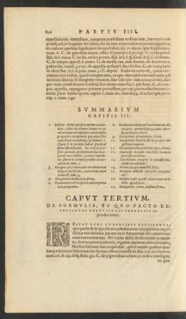 Caput Tertium. De Formulis ...
