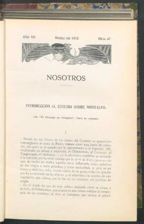 Introducción al estudio sobre Montalvo : (De "El mirador de próspero", libro en prensa)