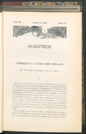 Introducción al estudio sobre Montalvo : (De "El mirador de próspero", libro en prensa)