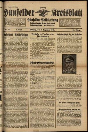 Erste Ausgabe vom Montag, den 09. Dezember 1940.