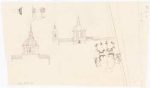 Wallfahrtskirche, Luxemburg: Grundriss und Ansichten der Kuppel