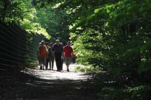 Harzwanderer bei Thale : Wanderer am Hexentanzplatz unterwegs. Aufgenommen im Mai 2008