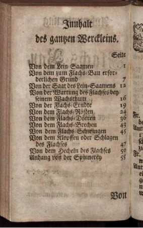 Innhalt des gantzen Werckleins.