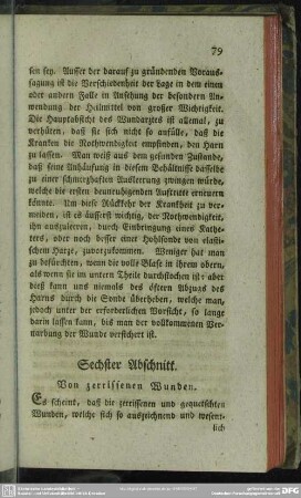 Sechster Abschnitt. Von zerrissenen Wunden