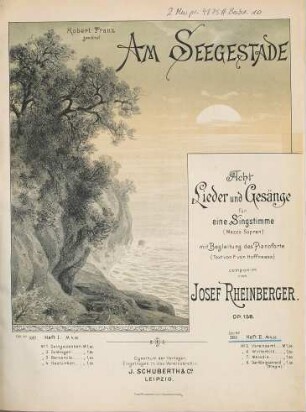 Am Seegestade : 8 Lieder und Gesänge ; für 1 Singstimme (Mezzo-Sopran) mit Begl. d. Pianoforte ; (Text von F. von Hoffnaass) ; op. 158, 2. Nr. 5-8