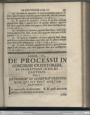 Liber IV. De Processu In Concursu Creditorum, De Probatione In Eo Et Cautelis