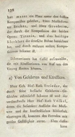 4) Von Gelehrten und Künstlern.
