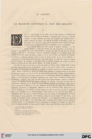 5: Le cabinet de Sa Majesté Léopold II, roi des Belges