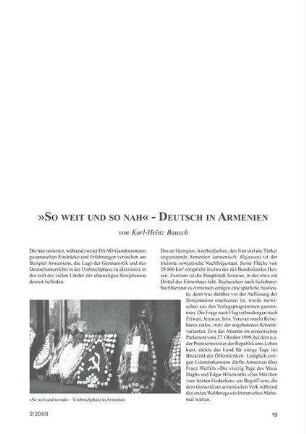 "So weit und so nah" - Deutsch in Armenien