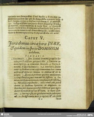 Caput V. Iura domus circa iura In-Re, & quidem in specie Dominium exhibens