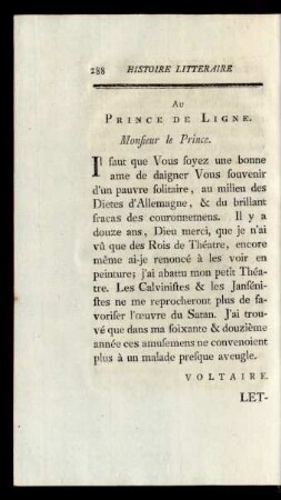 Au Prince de Ligne.