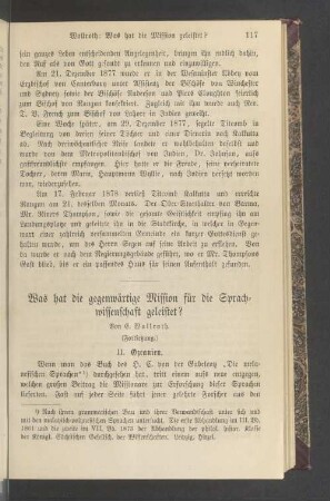 Was hat die gegenwärtige Mission für die Sprachwissenschaft geleistet?