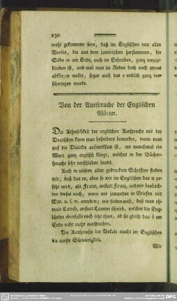 Von der Aussprache der Englischen Wörter