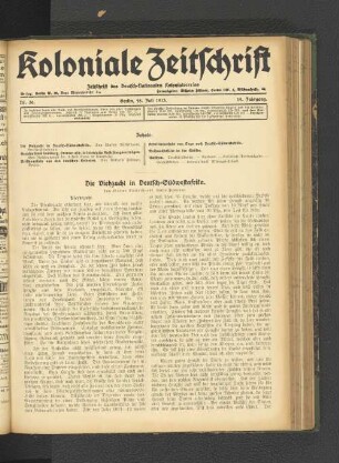 Die Viehzucht in Deutsch-Südwestafrika.