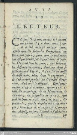 Avis Au Lecteur