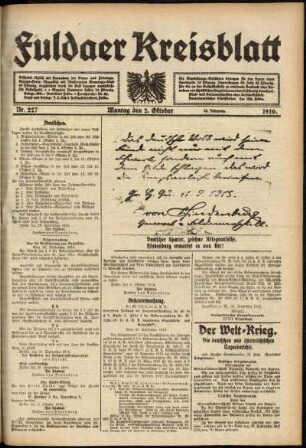 Ausgabe vom Montag, den 02. Oktober 1916.