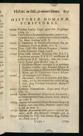 675-684, Historiae homanae scriptores
