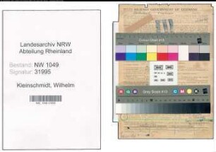 Entnazifizierung Wilhelm Kleinschmidt , geb. 08.06.1886 (Bankkassierer)