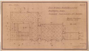 Dienstwohnung des Reichsaußenministers Joachim von Ribbentrop, Berlin-Mitte Umbau: Plattenbelag Staatsgästetreppe Zwischengeschoss zum DG 1:20