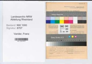 Entnazifizierung Franz Vander, geb. 24.11.1898 (Telegrafensekretaer)