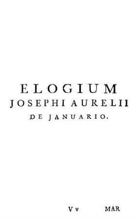 Elogium Josephi Aurelii De Januario