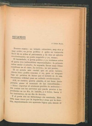 Recuerdos : A Carlos Roxlo