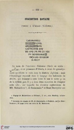 5: Inscription romaine trouvée à G'dâmès (Cidamus)