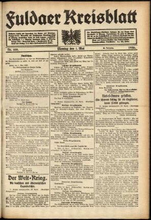 Ausgabe vom Montag, den 01. Mai 1916.