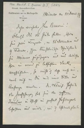 Brief an Ferruccio Busoni : 11.12.1899