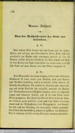 Neunter Abschnitt. Von der Beschaffenheit der Erde insbesondere