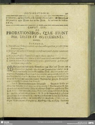 Caput LIV. De Probationibus, Quae Fiunt Per Testes Et Instrumentasimut