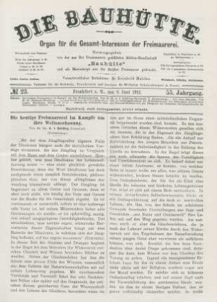 No. 23. Frankfurt a. M., den 8. Juni 1912. 55. Jahrgang.