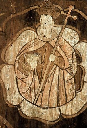 Kassettendecke mit Heiligendarstellungen