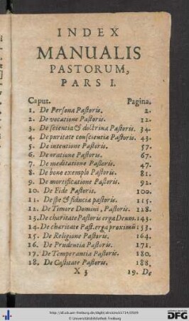 Index Manualis Pastorum.