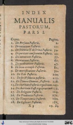 Index Manualis Pastorum.