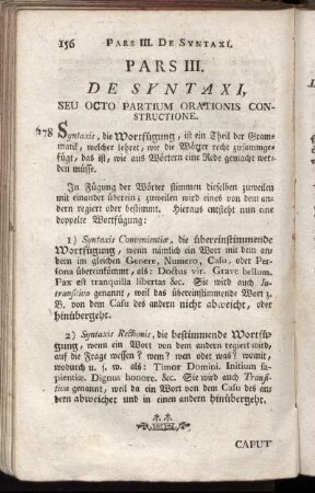 Pars III. De Syntaxi, Seu Octo Partium Orationis Constructione.