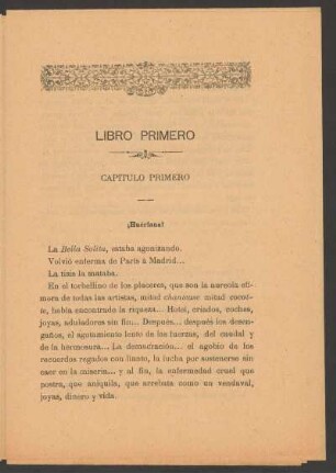 Libro primero - Capítulo primero : ¡Huérfana!