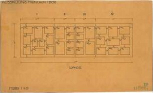 Fischer, Theodor; München, Ausstellungspark Theresienhöhe; Ausstellungsgestaltung Raum Prof. Fischer - Wände (Übersicht)