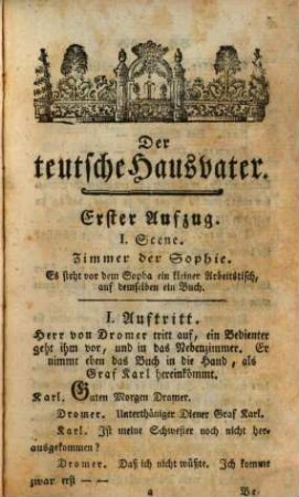 Der teutsche Hausvater : Für die teutsche Schaubühne zu München