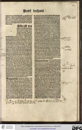 [I]ste est tractatus parvorum logicalium Petri Hyspani in quo determinandum est de passionibus terminorum que convenienter assignantur quinque scilicet supponibilitas, ampliabilitas...