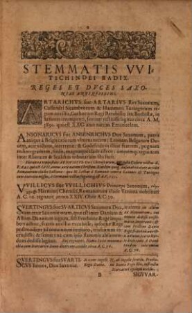 Genealogia sive Enucleatio inclyti stemmatis Witichindei : ab ima radice cum suis pullulis stirpibus et ramis iuculente deducti ...