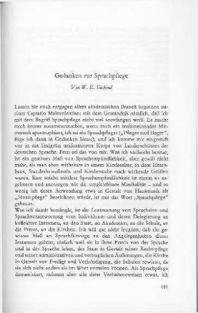 Gedanken zur Sprachpflege