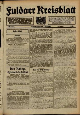 Ausgabe vom Donnerstag, den 01. Oktober 1914.