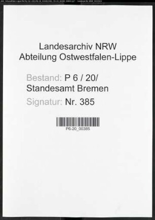 Sterberegister Standesamt Bremen