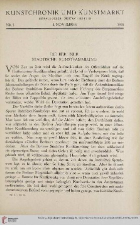 Die Berliner städtische Kunstsammlung
