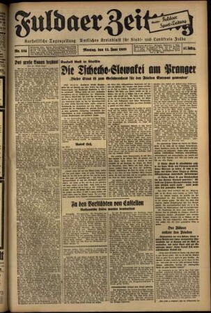 Ausgabe vom Montag, den 13. Juni 1938.