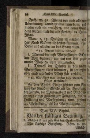 Das XIV. Capitel. Von der kräftigen Berufung.
