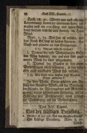 Das XIV. Capitel. Von der kräftigen Berufung.