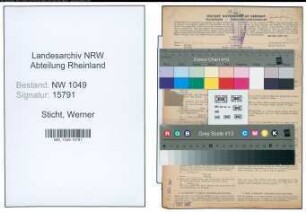 Entnazifizierung Werner Sticht , geb. 12.12.1900 (Ingenieur)